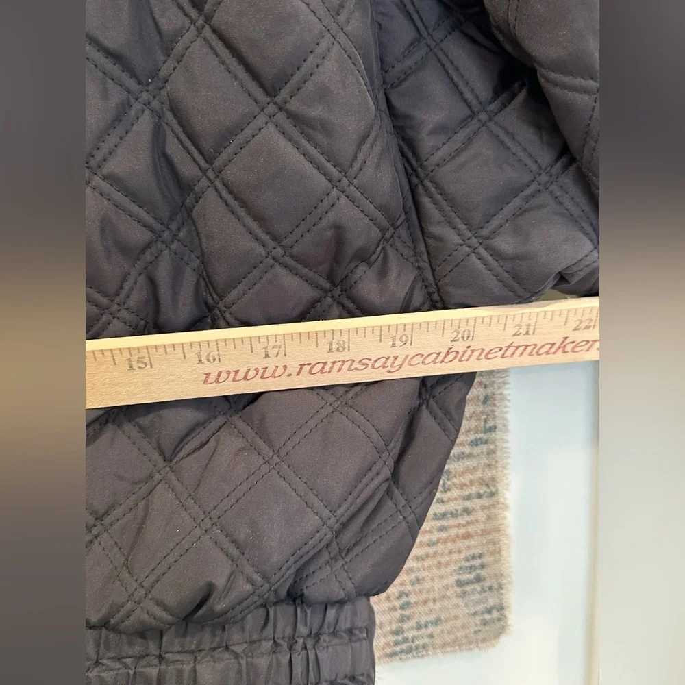 VTG Obermeyer Cropped Winter Coat Jacket Womens 8 Black Quilted Moto